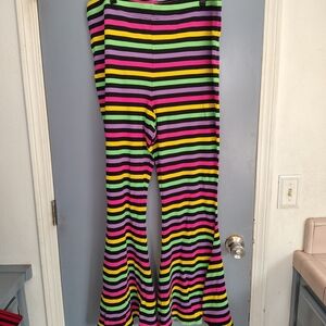 Colorful Striped Flare Pants